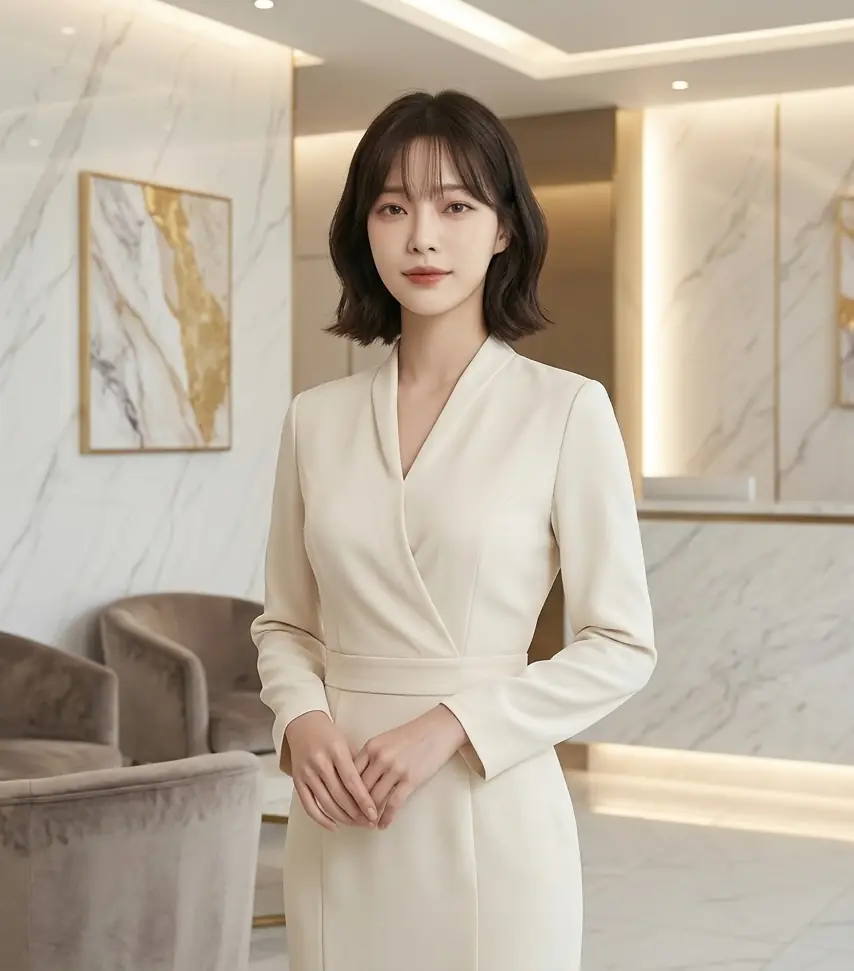 韓国クリニック選びの相談をイメージした女性